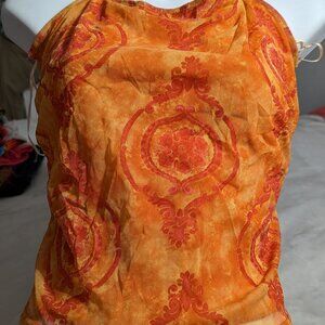 Encuentro Orange Bohemian Paisley Halter Tank Top Size G/ Large